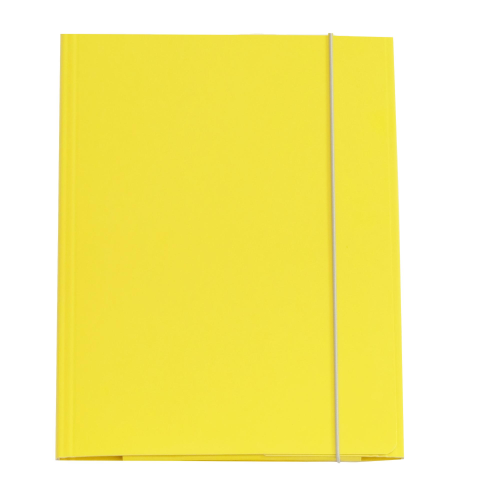 Cartella 3 lembi con elastico Queen - A4 - dorso variabile - cartone plastificato - giallo - Starline